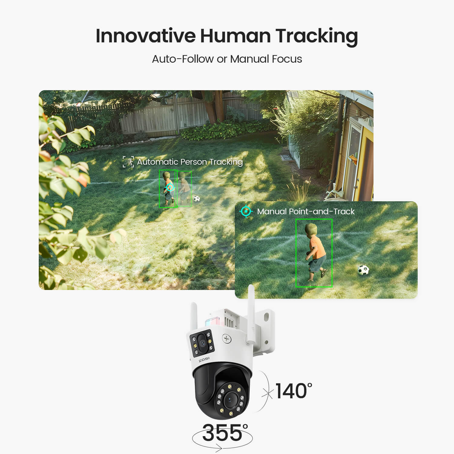 C298 2.4GHz WiFi PT Camera with Dual Lens + Up to 256GB Local Storage - Image 3
