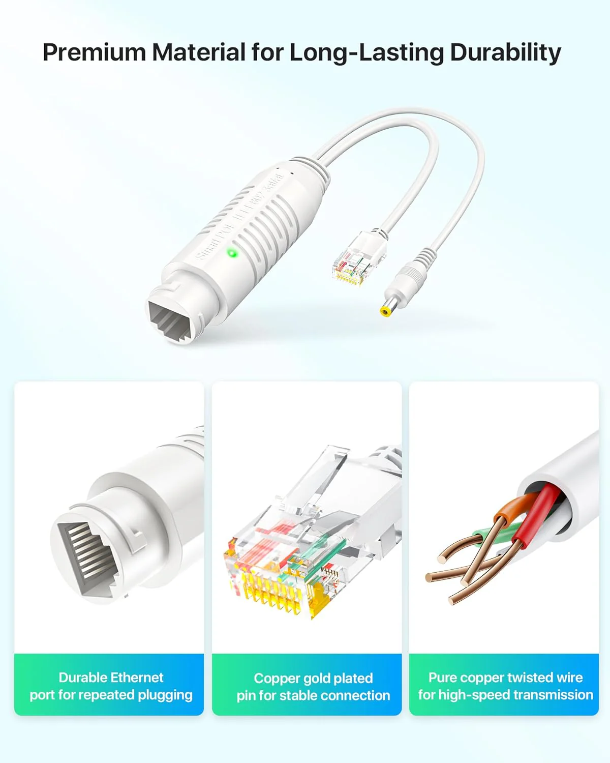 PoE Splitter Adapter, 48V to 12V/1A Output - Image 3